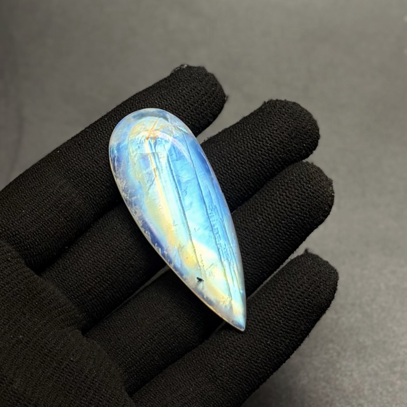 Amazing White Rainbow Moonstone Loose Cabochon Gorgeous Blue Fire Gemstone