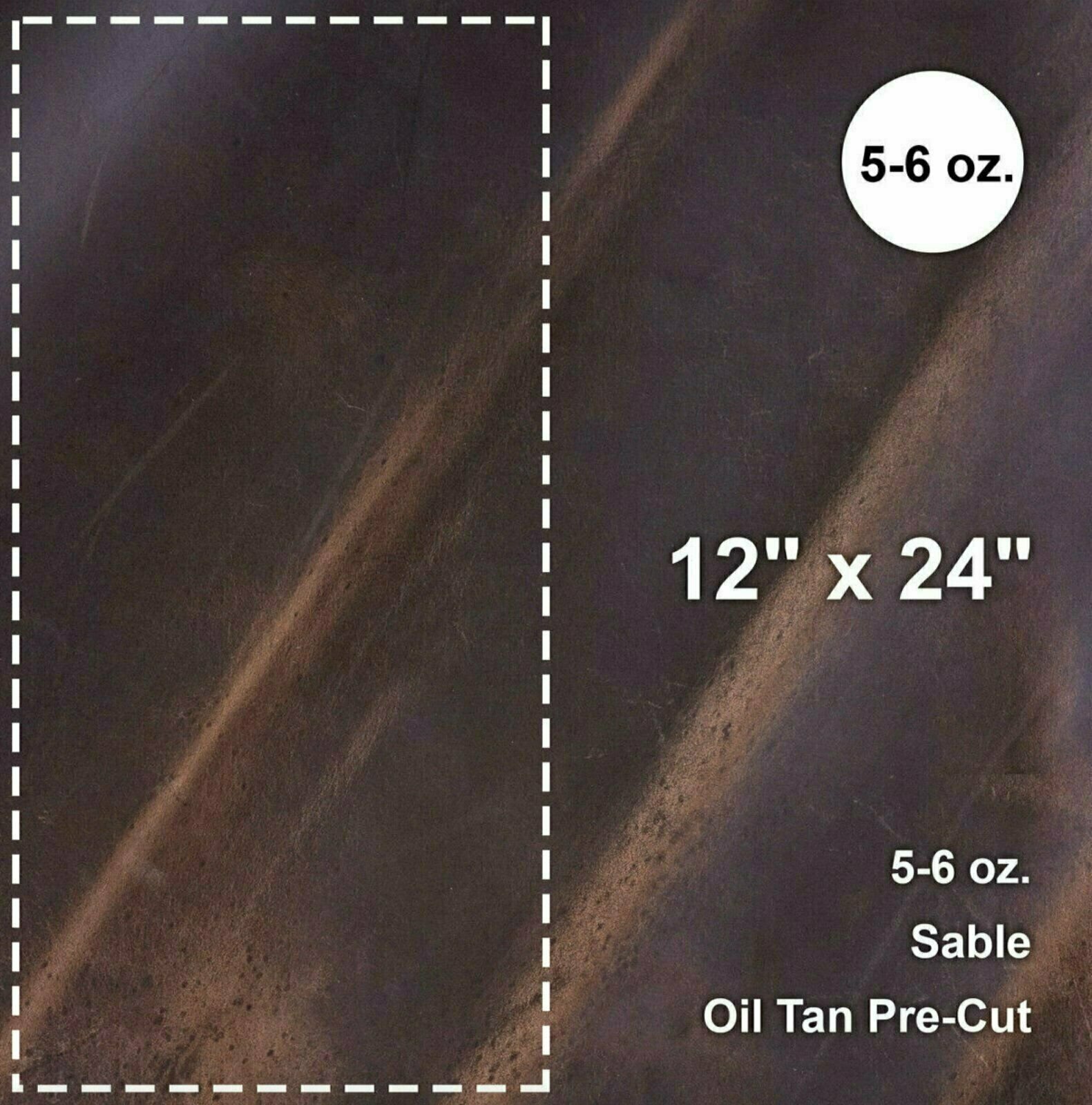 ELW Sable Brown Oil Tan Cowhide Full Grain Leather Pre-Cuts 6″ to 48″ 5/6 Oz