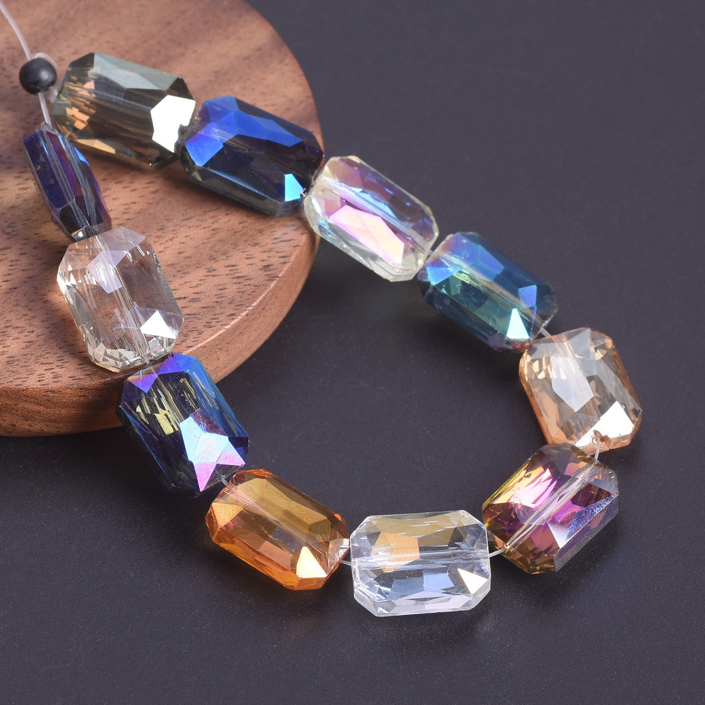Rectangle Faceted Crystal Glass 12x9mm 14x10mm 18x13mm Beads For Jewelry Making