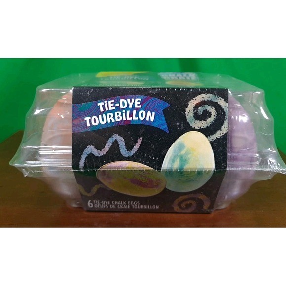 NIP Set Of 6 Crayola Tie-Dye Tourbillion Washable Sidewalk Chalk Egg Shaped