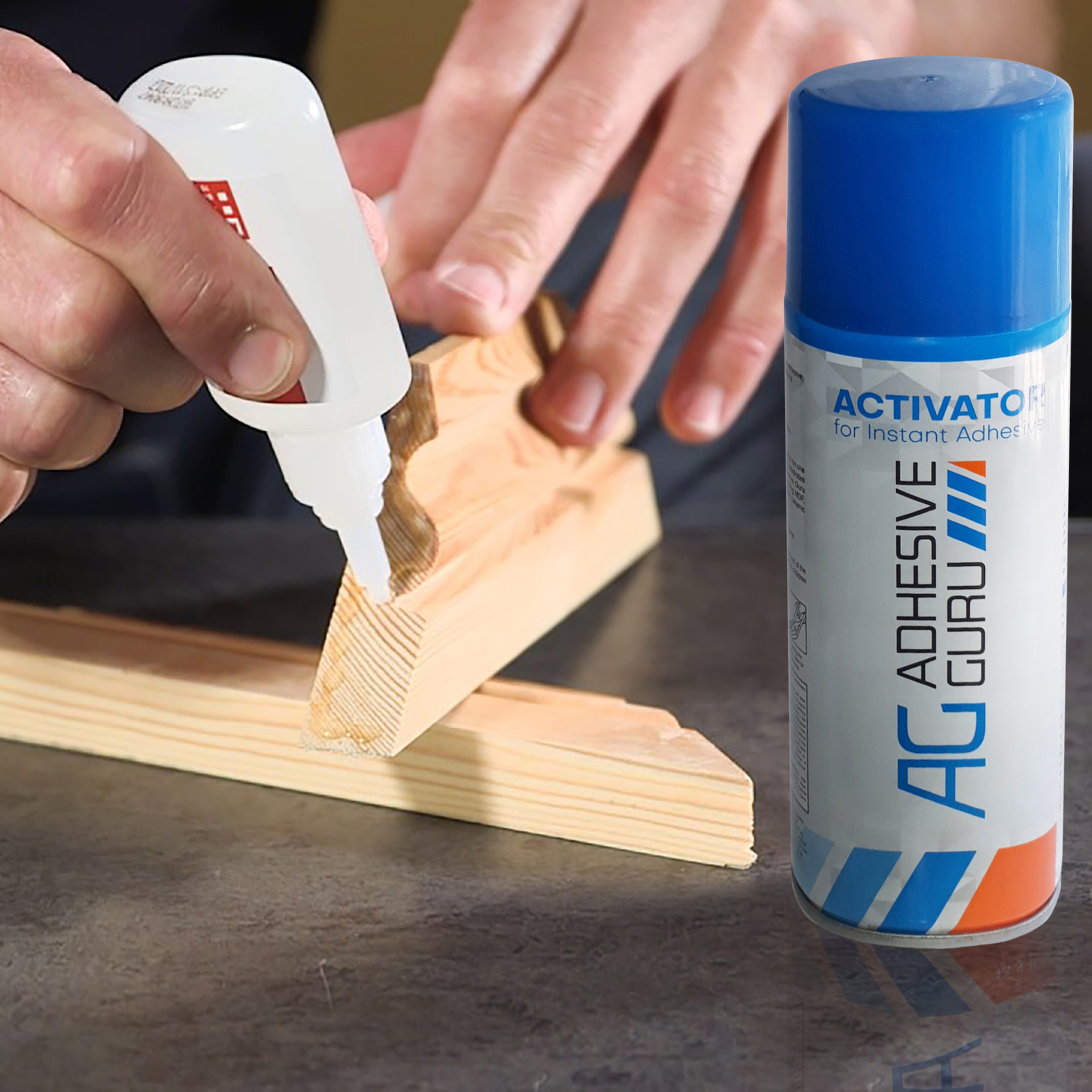 Adhesive Guru Accelerator Spray (2 x 13.5 fl oz) Aerosol Activator for CA Glues