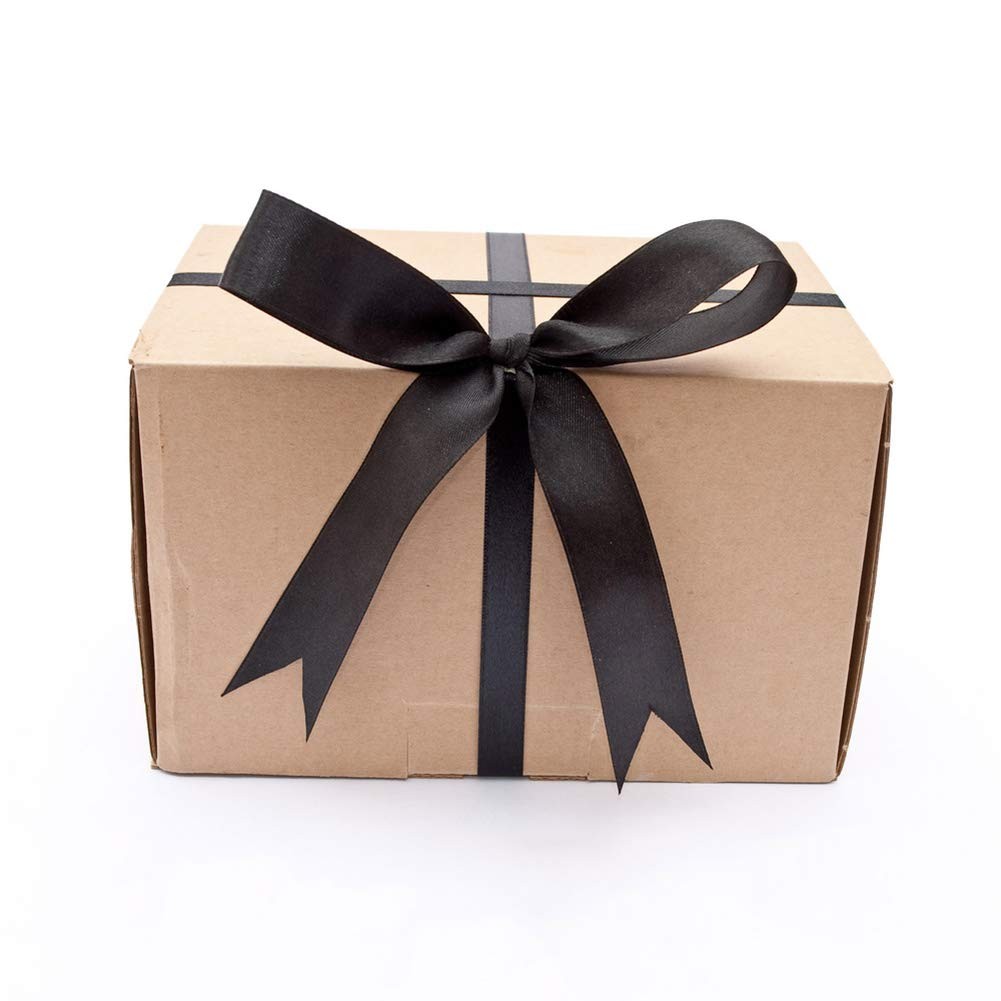 Solid Color Double Faced Black Satin Ribbon 1/2″ X 25 Yards, Ribbons Perfect for