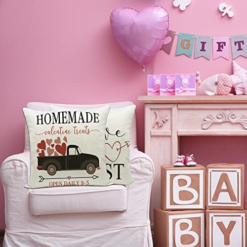 Valentines Day Pillow Covers 18 x 18 Inches Set of 4 – 18″ x 18″ (Pack of 4)