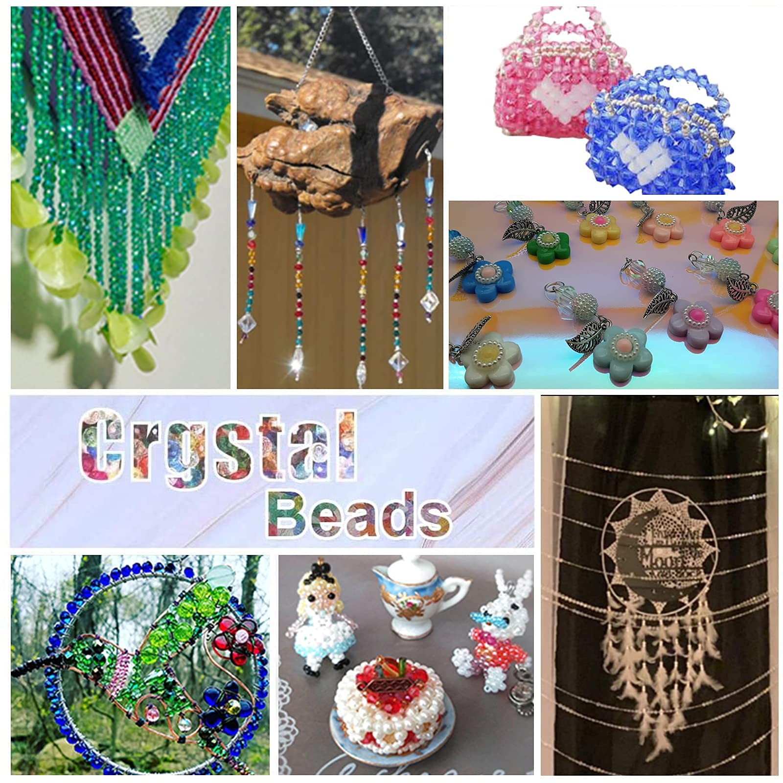 2160pcs 6mm Crystal Beads Bicone Bracelet Bead Faceted Acrylic Beads 24 Colors