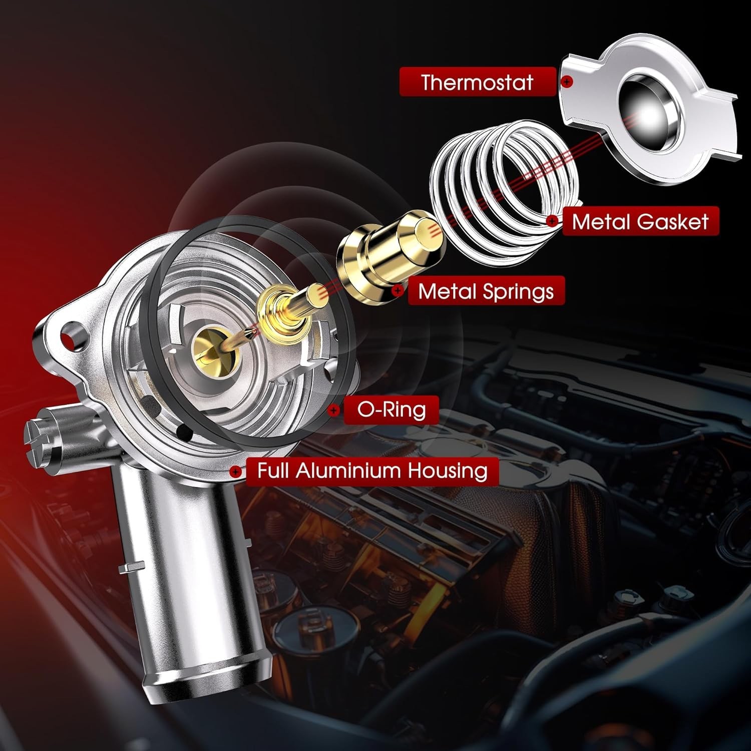 Upgrade Aluminum Thermostat Housing Assembly Compatible with Dodge Durango Jeep