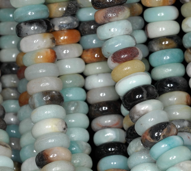 12X5MM AMAZONITE GEMSTONE RONDELLE SLICE LOOSE BEADS 7.5″