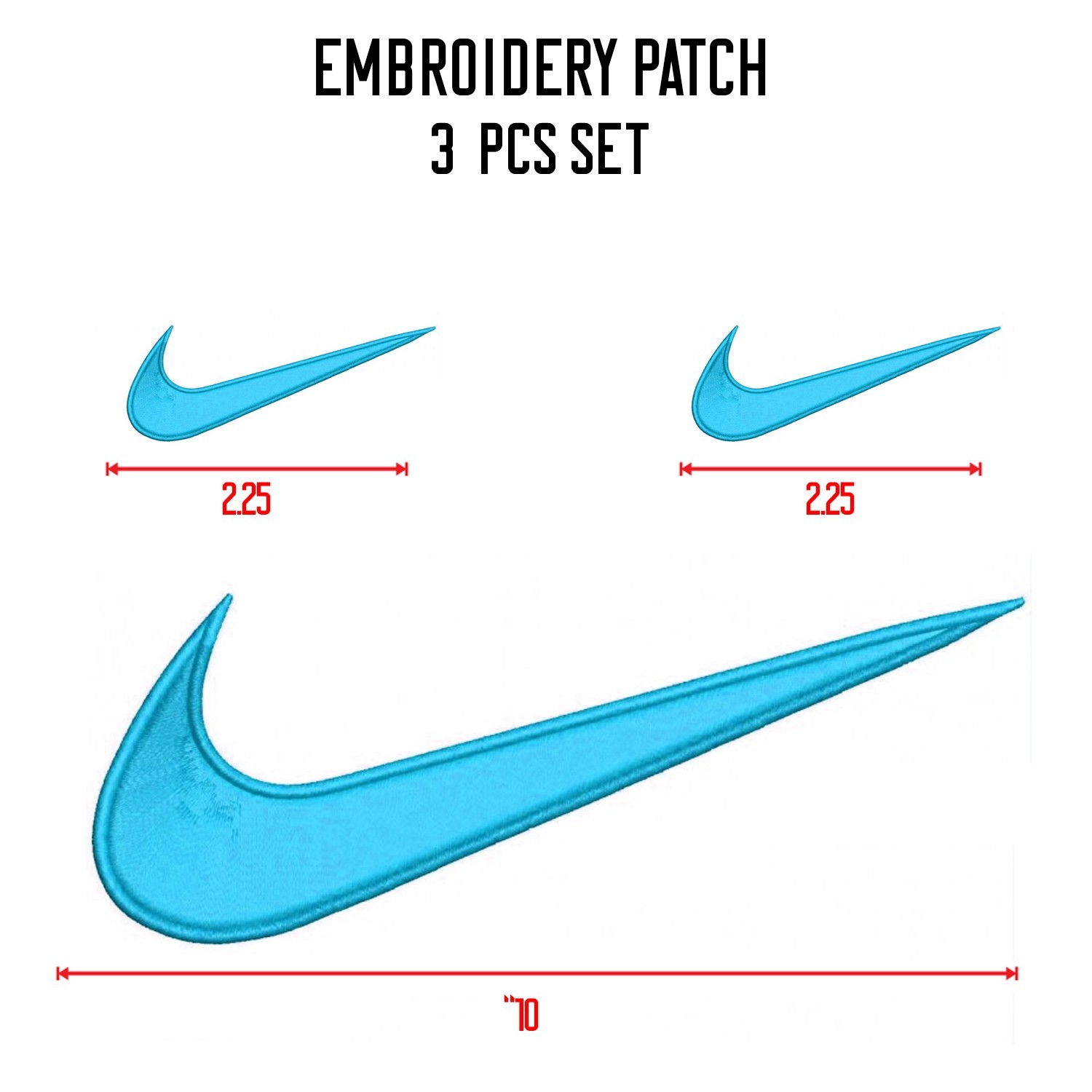 SWOOSH Logo Patch 2.25″ Embroidered Iron/Sew-on Badge for Jackets, Hats,Bags