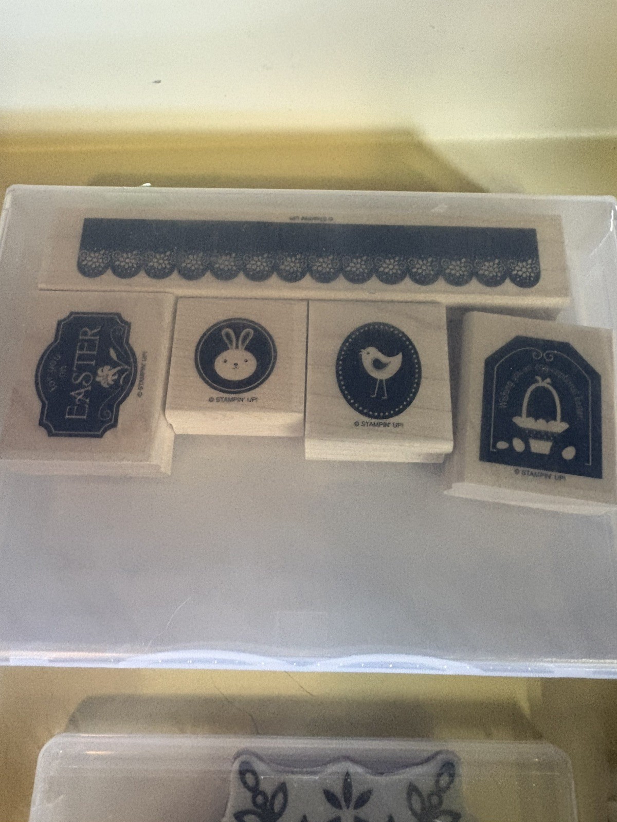 38 Assorted Rubber Stamps With 4 None Cubes, 3 Color Box Ink Cubes. **See Pics