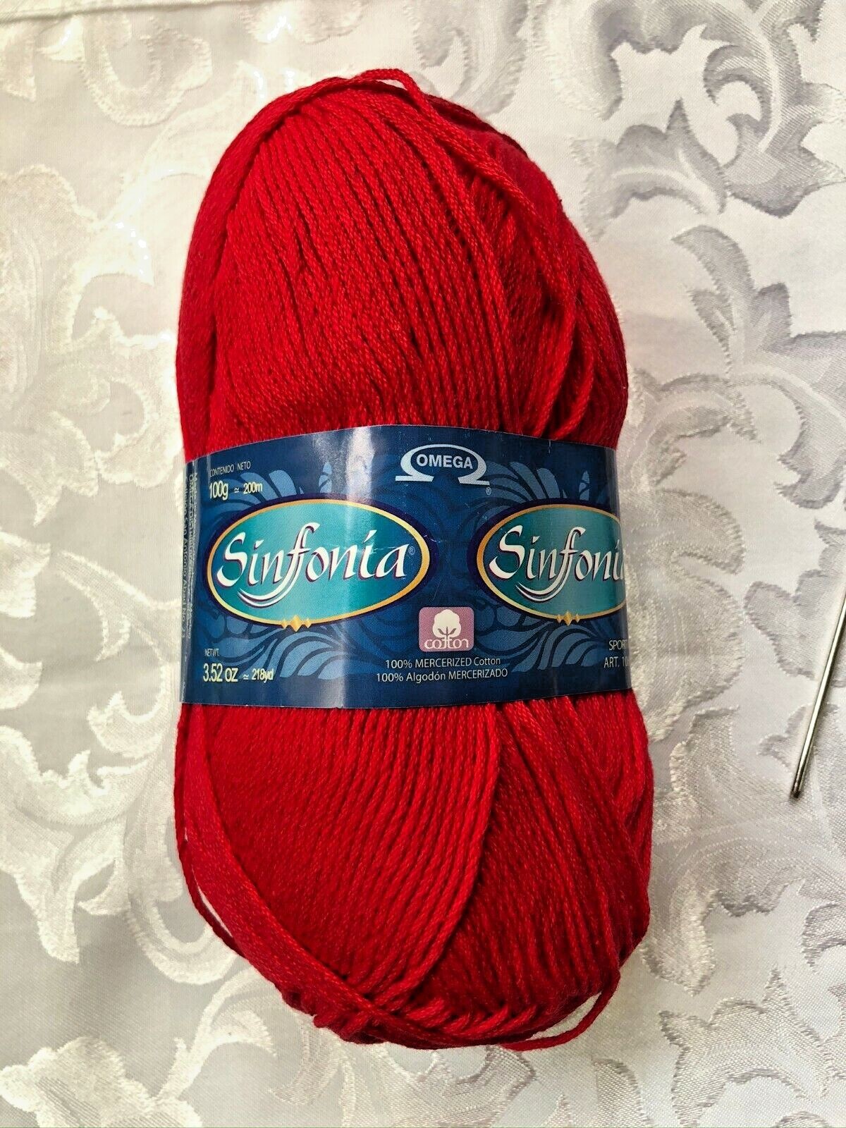 OMEGA SINFONIA hilaza-100%Cotton Yarn -3.52 oz/218 yd 100gr/200m #8 Sportweight