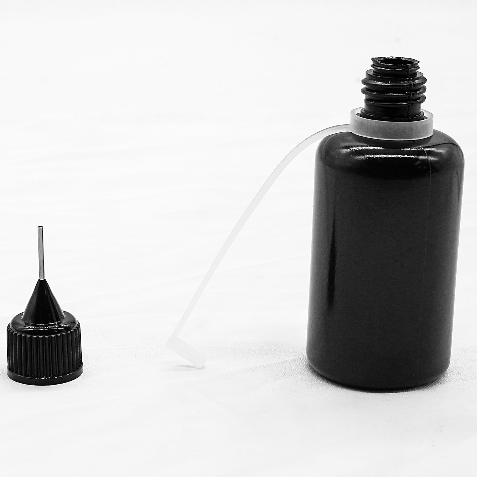 Hordion 12Pcs 1 Oz/ 30ml Black Precision Tip Applicator Bottle, 30ml,