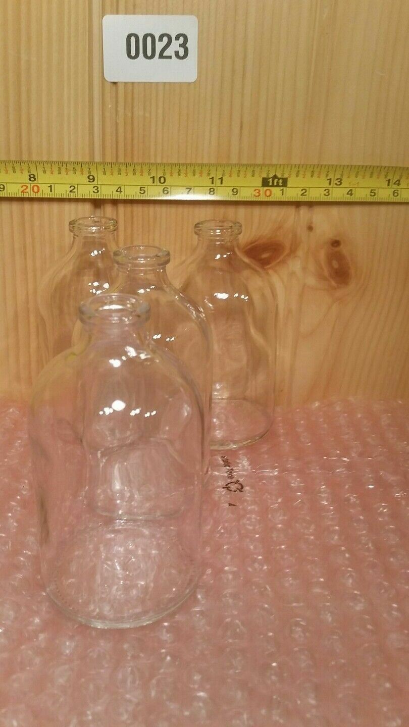4Pcs 100ml Clear Glass Bottles Small Empty Transparent Vial NO LID