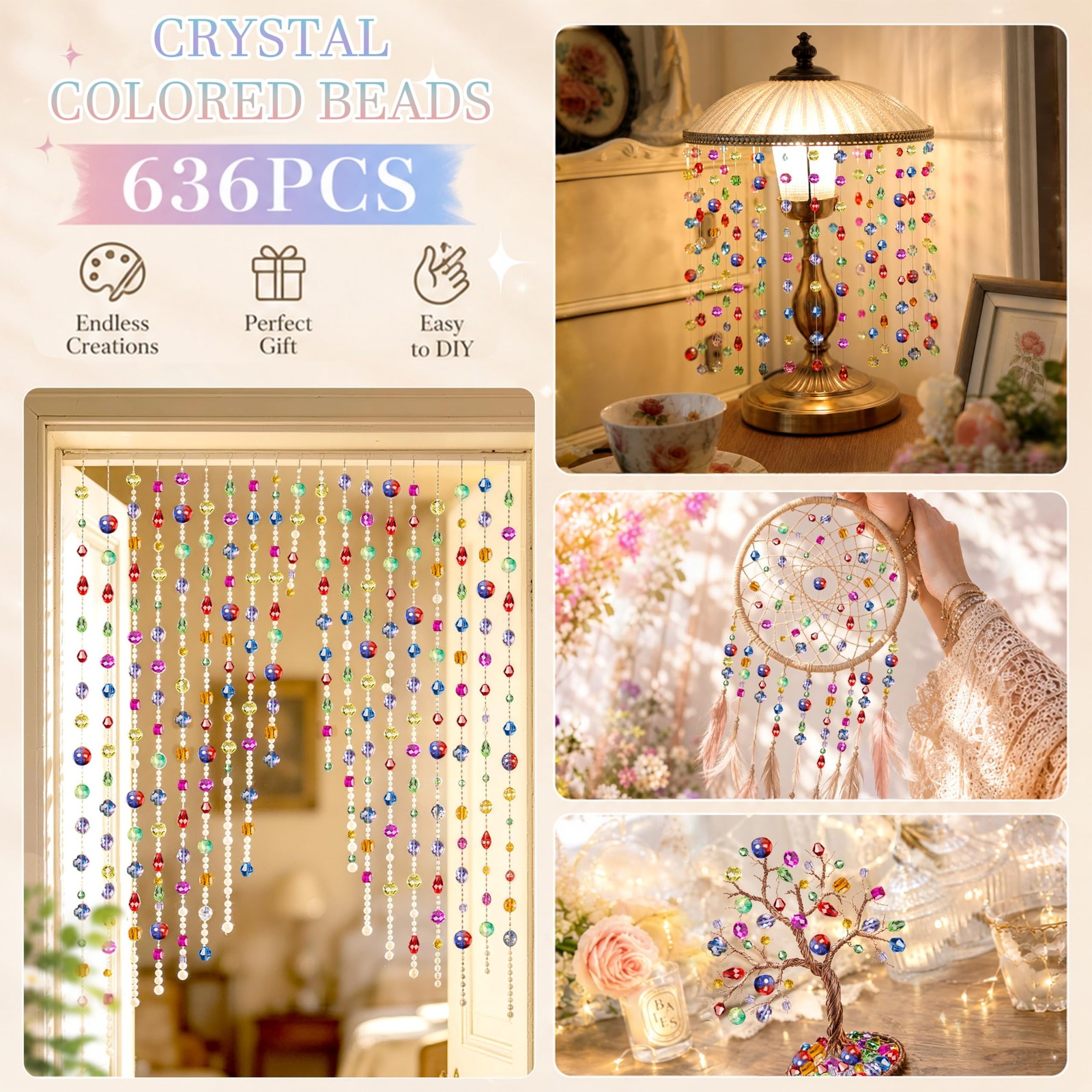 Glass Beads Bulk for Jewelry Making, Suncatchers, Crafts, Crystal Beads