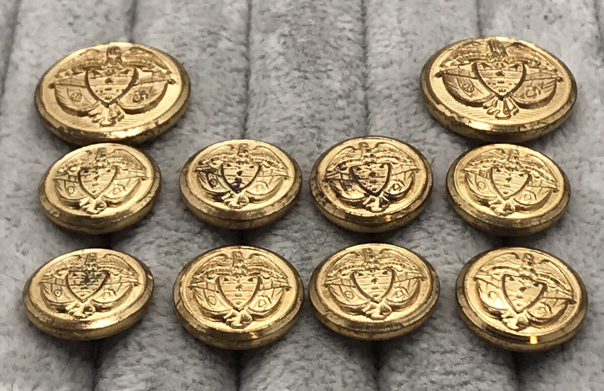 Men’s Blazer Jacket Button Set of 10 Gold-Tone LIBERTAD Y ORDEN Freedom & Order