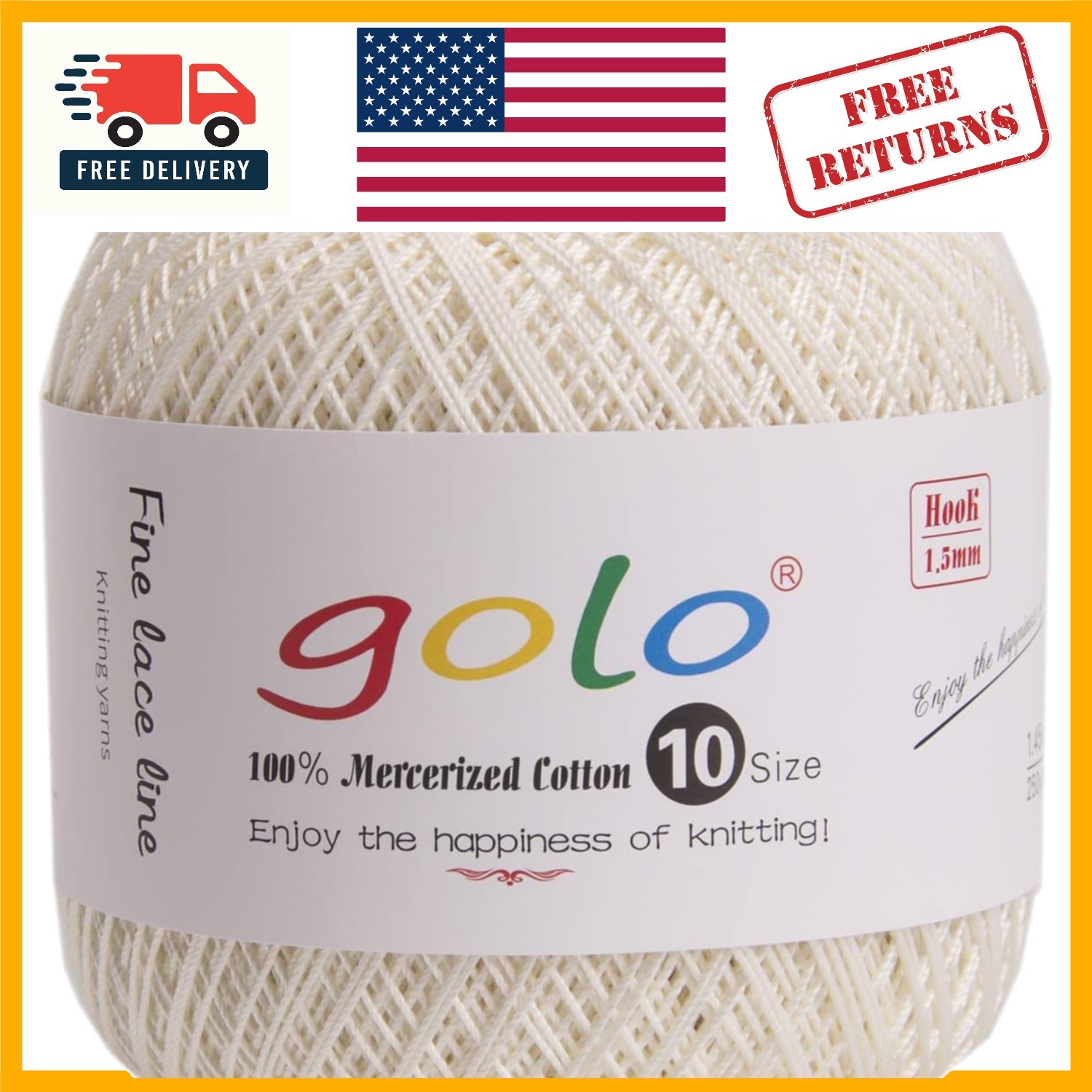 Smooth Mercerized Cotton Thread Size 10 (250 Yards) – Eco-Friendly Craft Yarn