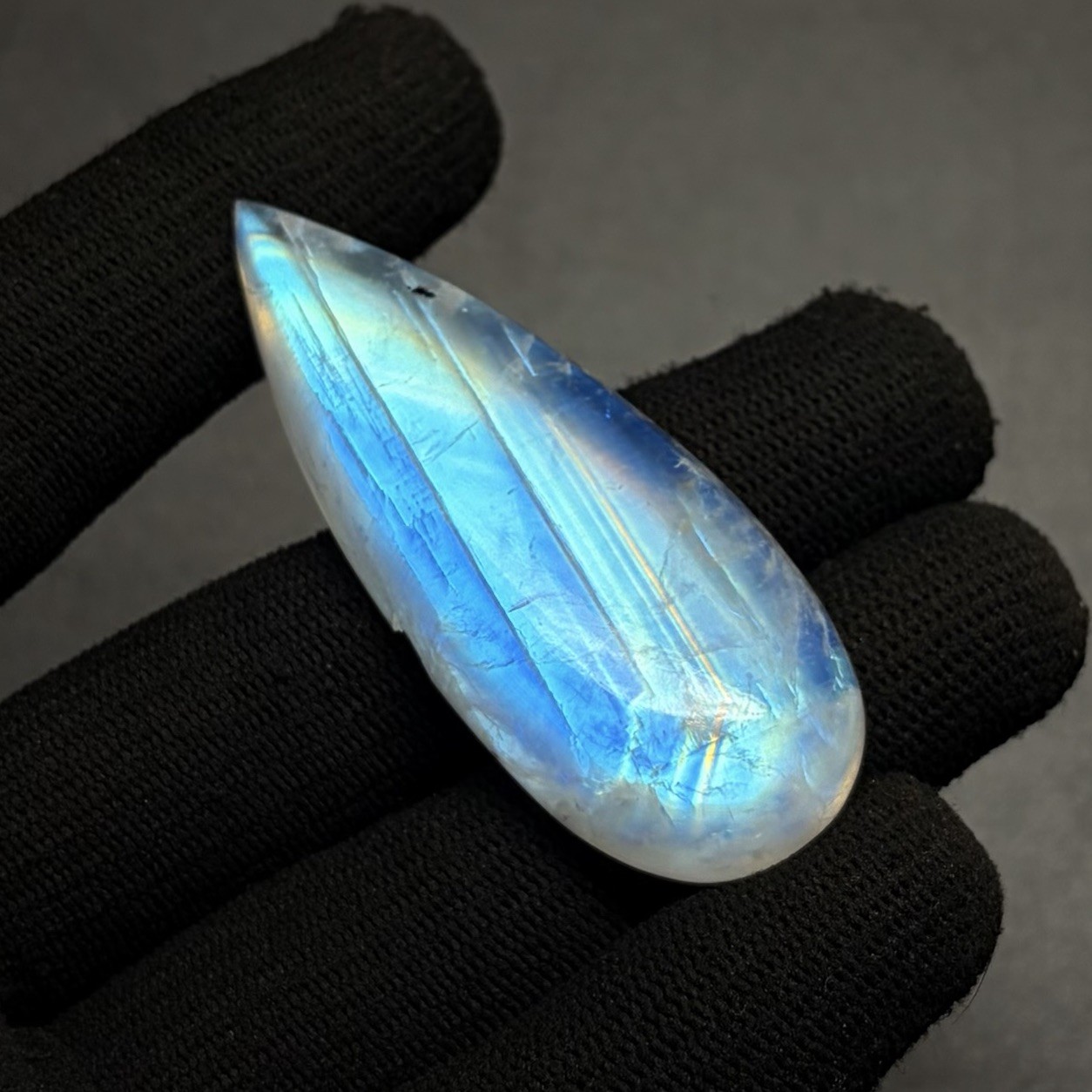 Amazing White Rainbow Moonstone Loose Cabochon Gorgeous Blue Fire Gemstone