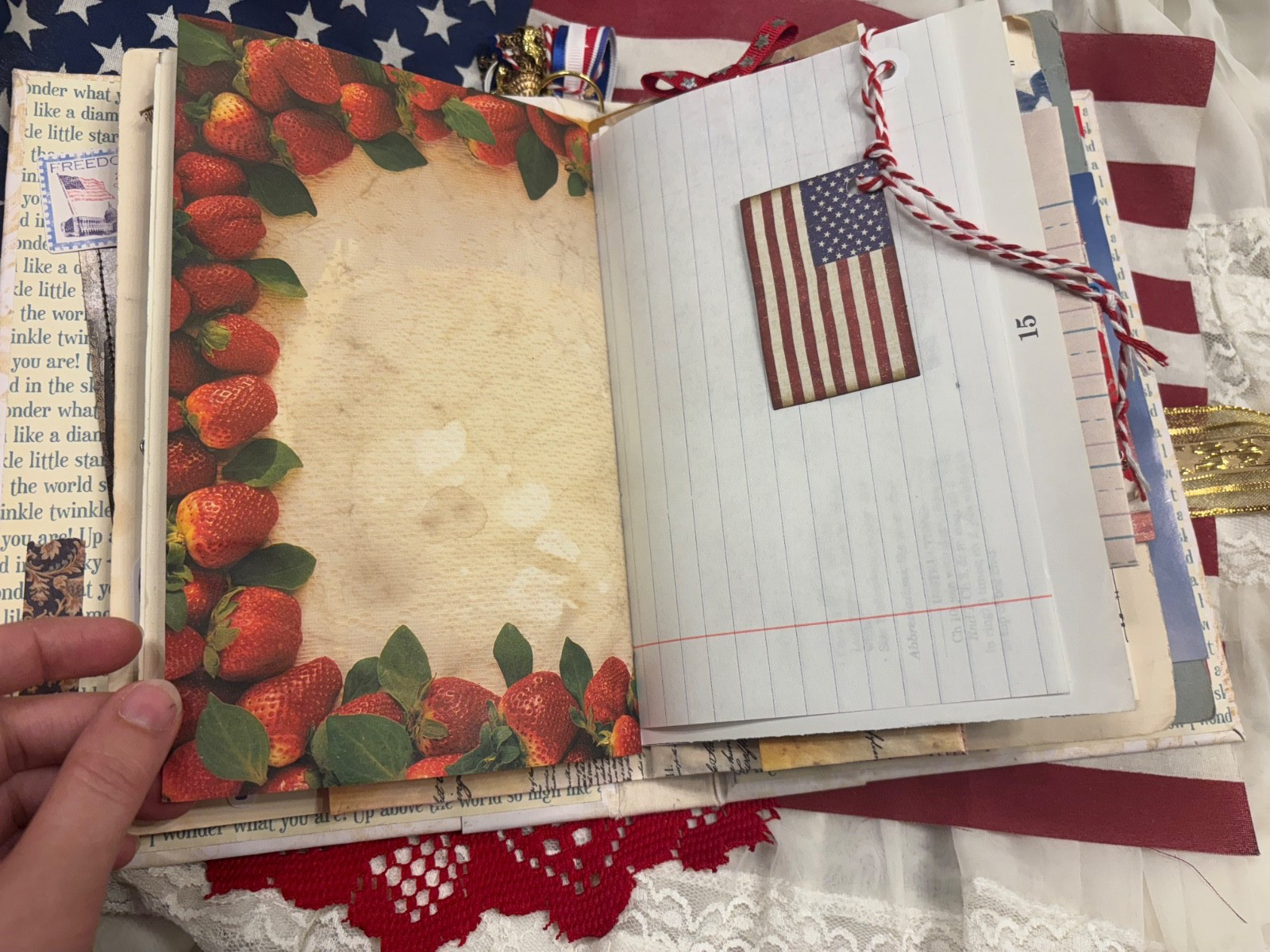 4th of July 🇺🇸 Patriotic America 250 YEARS! Junk Journal handcrafted