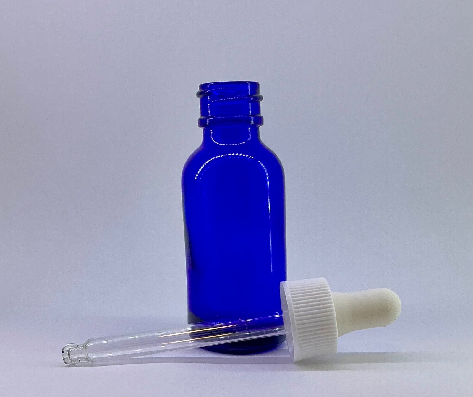 1 oz Blue Glass Dropper Bottle 30ml White Cap,DIY Serum, Tincture, Oil