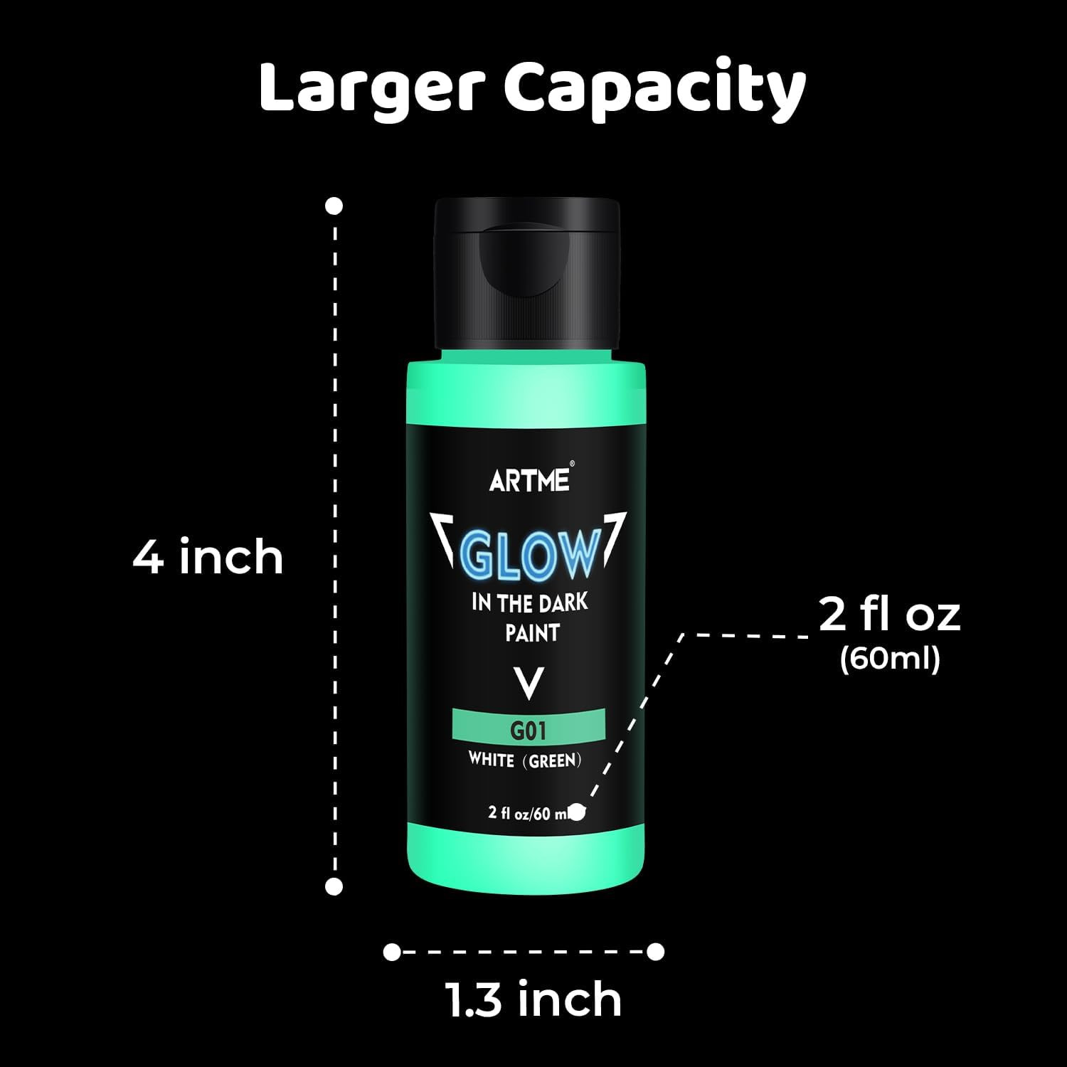 Glow in the Dark Paint, 10 Bright Colors 60Ml/2Oz Blacklight Paint Set, Neon Cra