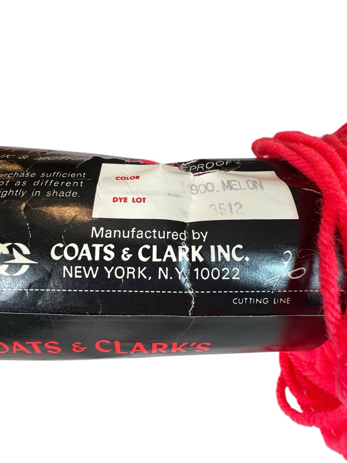 Vintage Red Heart Wintuk Orlon Acrylic Yarn – 1 Skein Color Melon #900