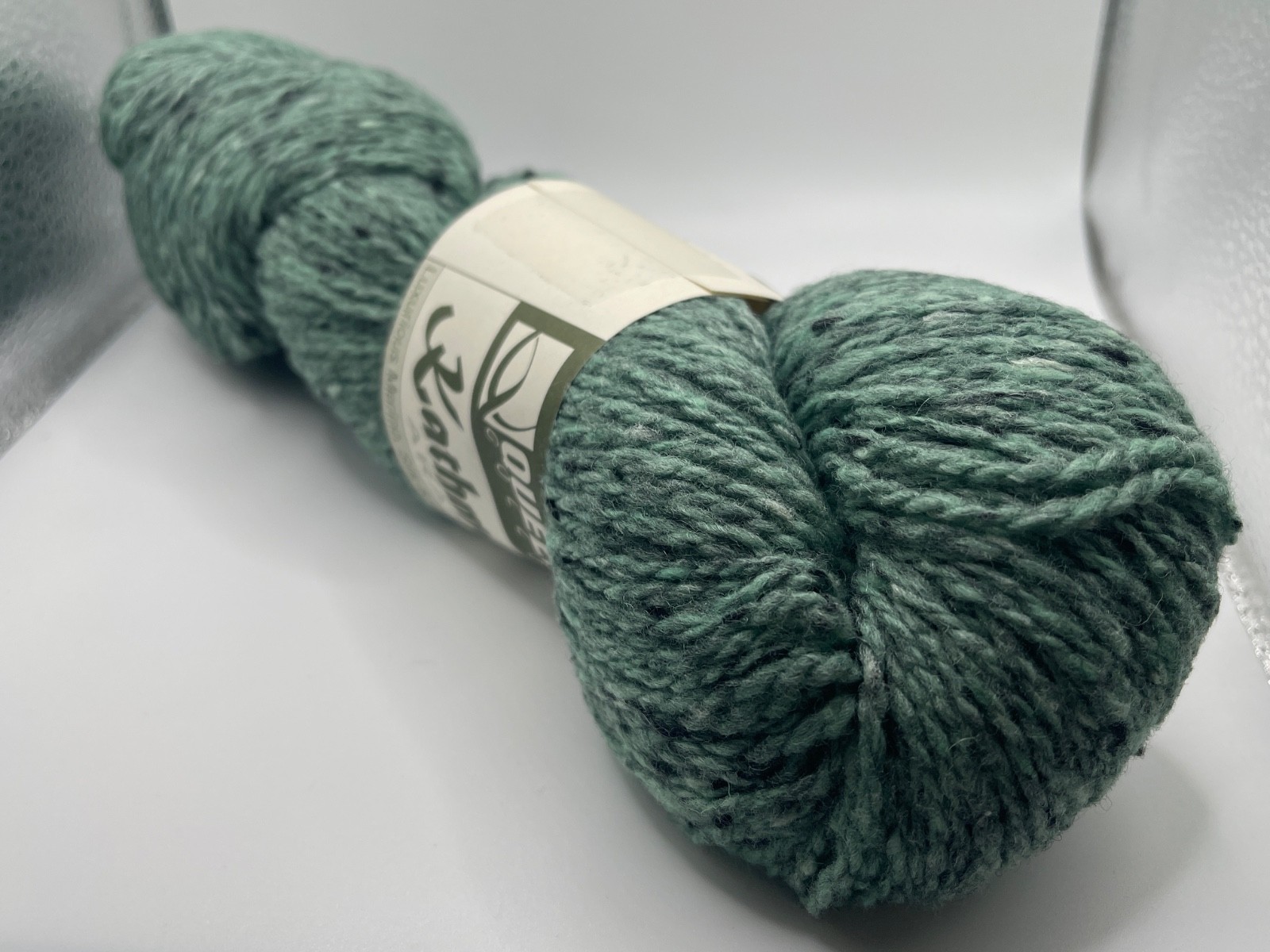 Queensland Kathmandu Aran 100 Merino Silk Cashmere Tweed Yarn #46 Viridian 208yd