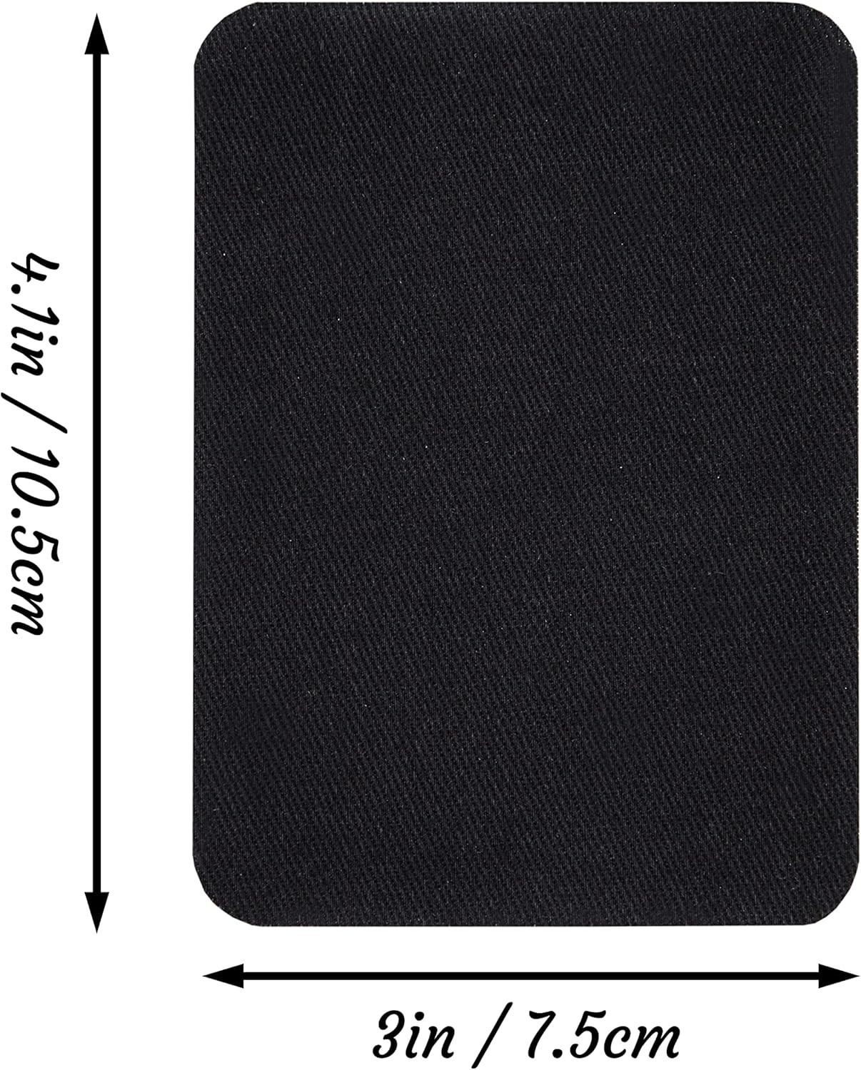100% Cotton Black Iron-On Repair Patches – 12 Pieces for All Ages