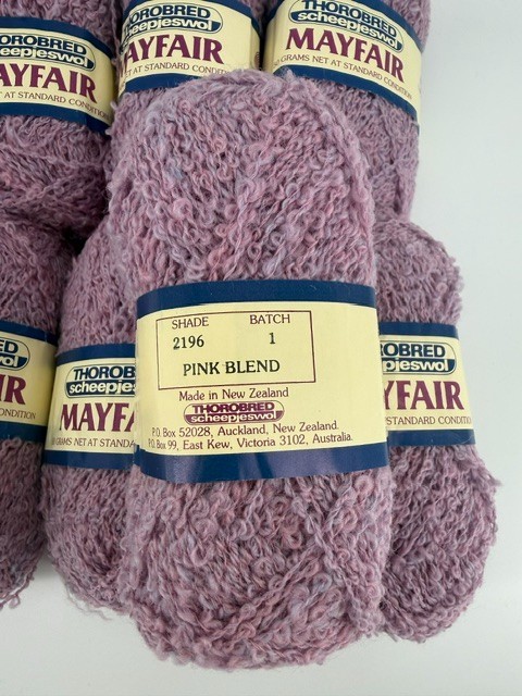 Vintage Scheepjes Thorobred Mayfair Yarn Lot of 8 Pink Blend 100% Wool 1,272 Yds
