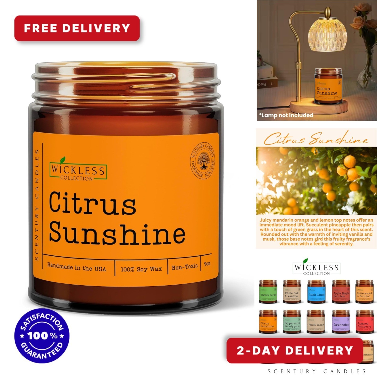 Scentury Soy Wax Candle Melts – Citrus Sunshine – Non-Toxic & Highly Scented