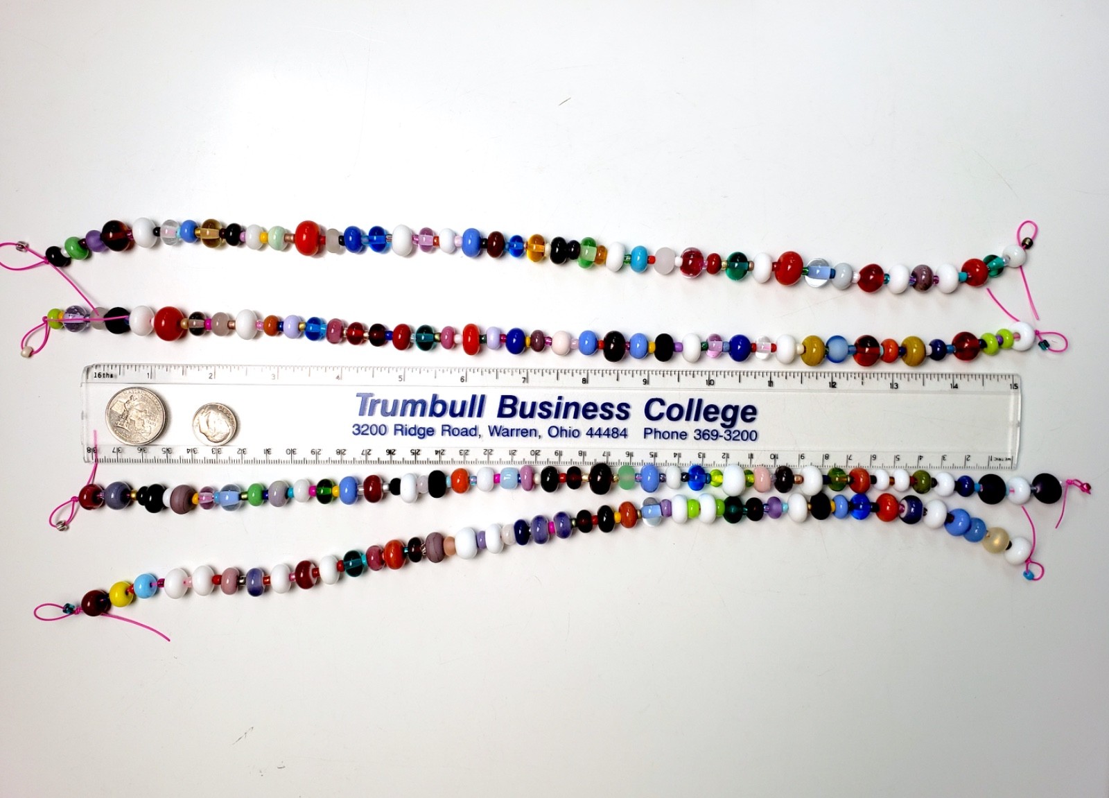 new- handmade glass Rondelles, actual beads shown, 4x 15″ strands, jewelry craft