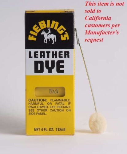 Fiebing’s Leather Dye Black 4 oz. with Applicator for Shoes Boots Bags Brand NEW