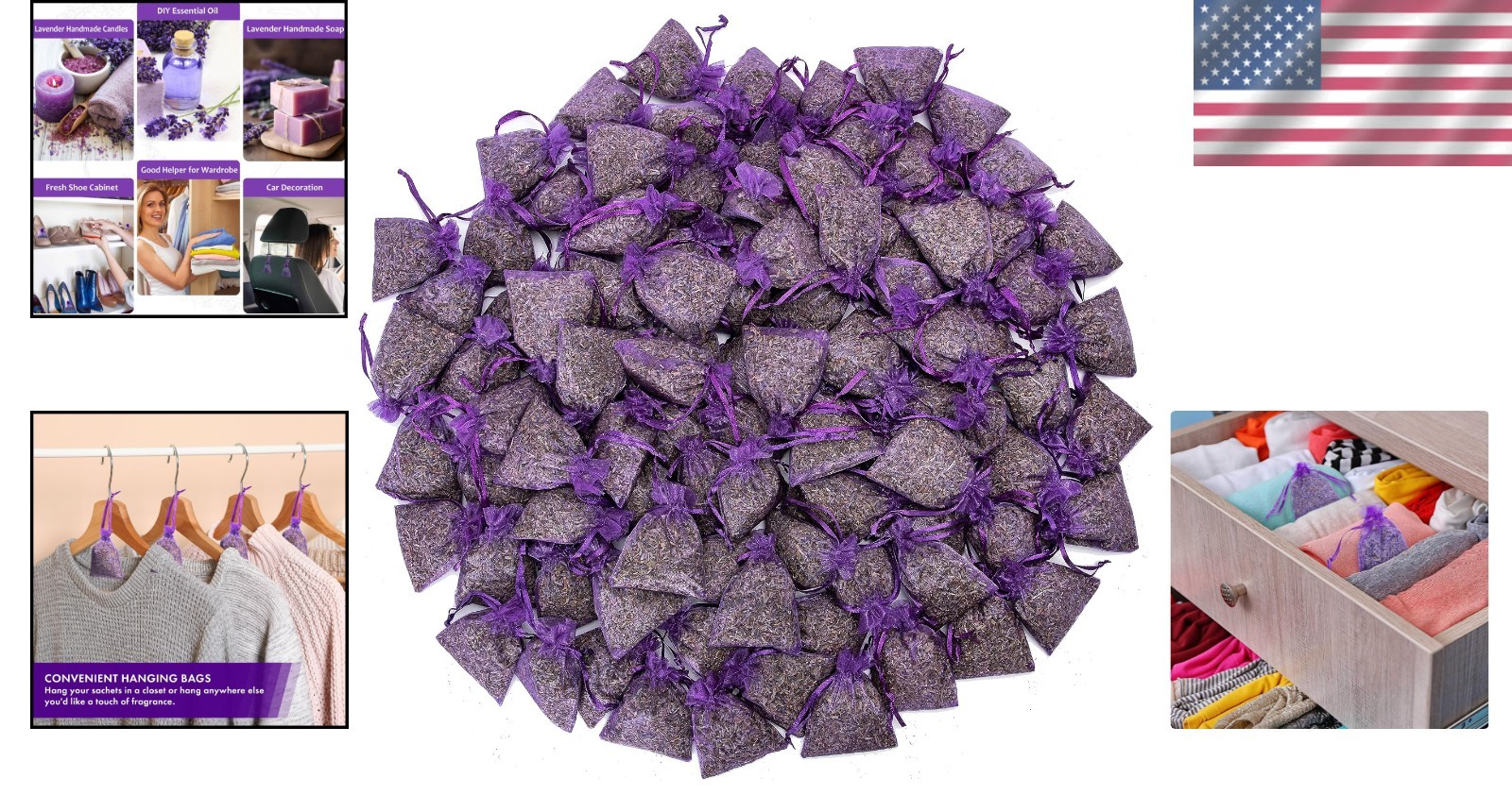 Hand-Filled Aromatic Lavender Scent Sachets