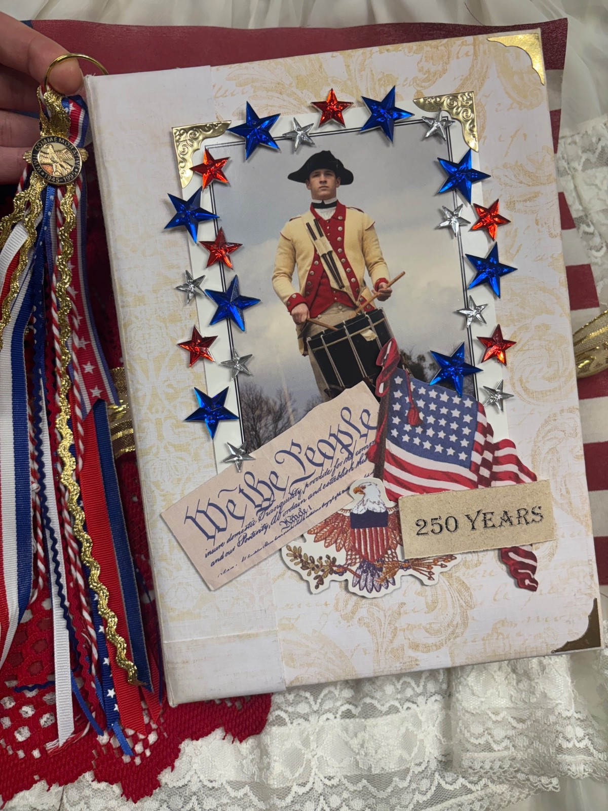 4th of July 🇺🇸 Patriotic America 250 YEARS! Junk Journal handcrafted