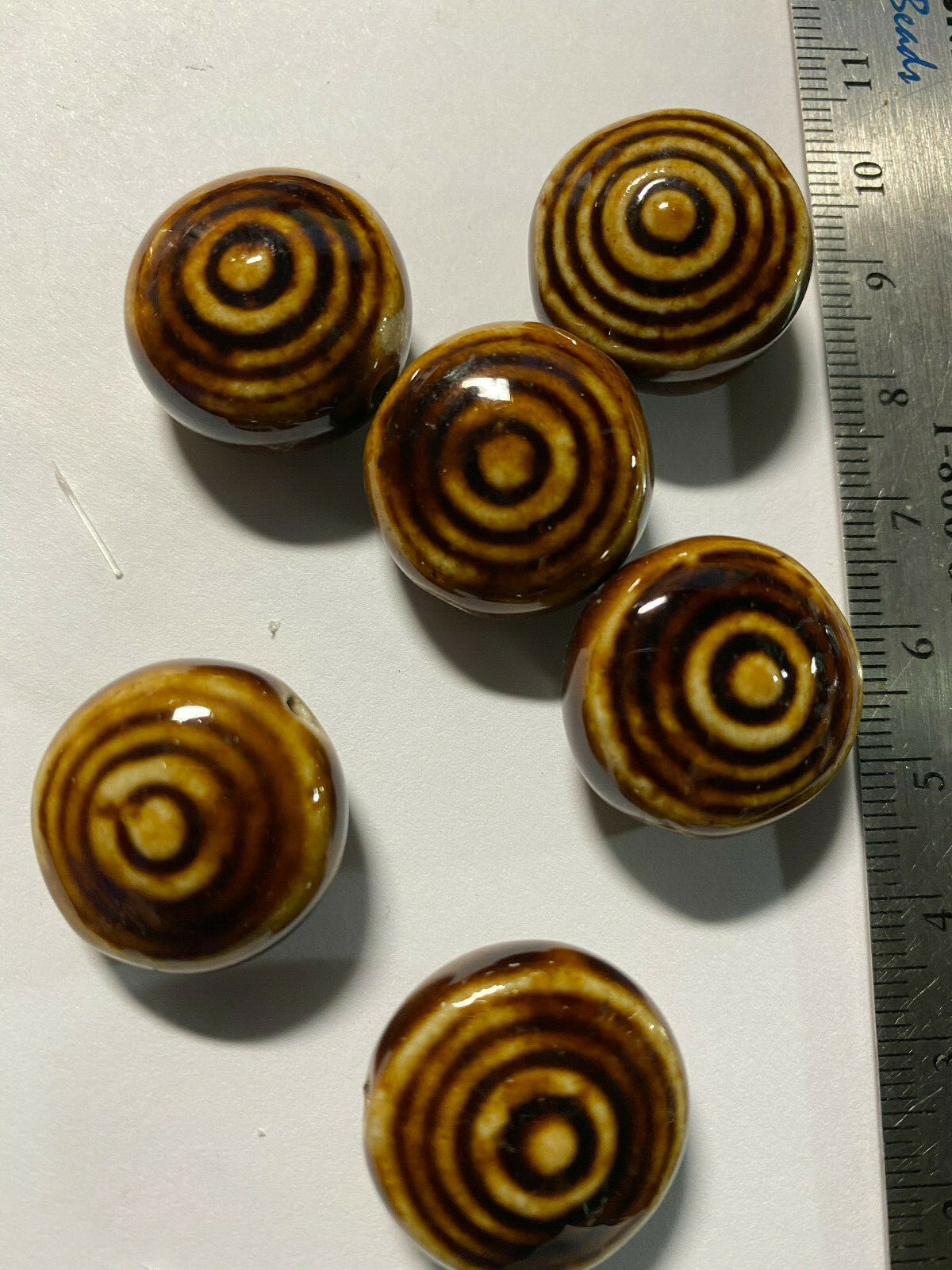 Brown Gold Porcelain Ceramic Beads