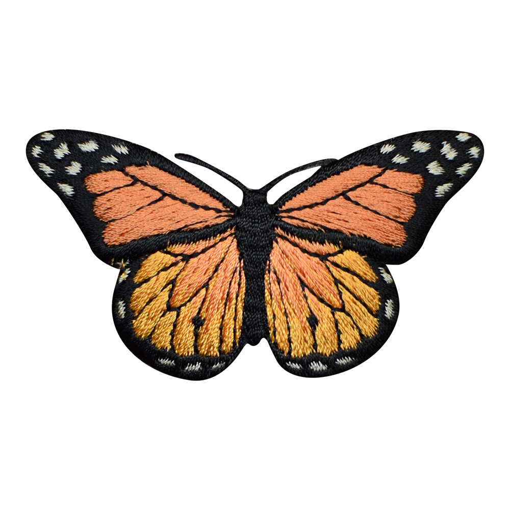 Orange Butterfly Applique Patch – Insect, Bug Badge 2-7/8″ (Iron on)