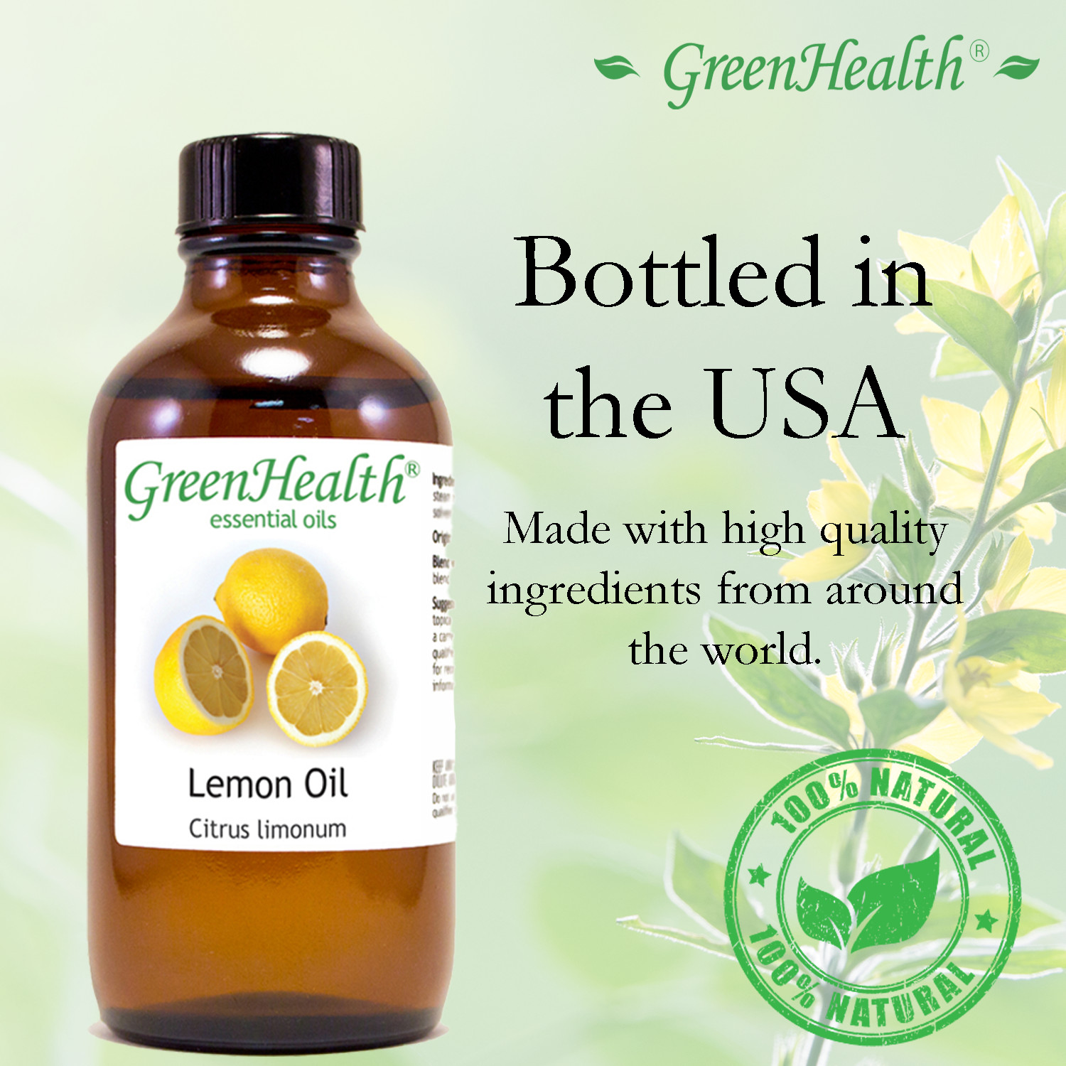 Bulk 16 fl oz Lemon Essential Oil (100% Pure & Natural) in Aluminum Bottle