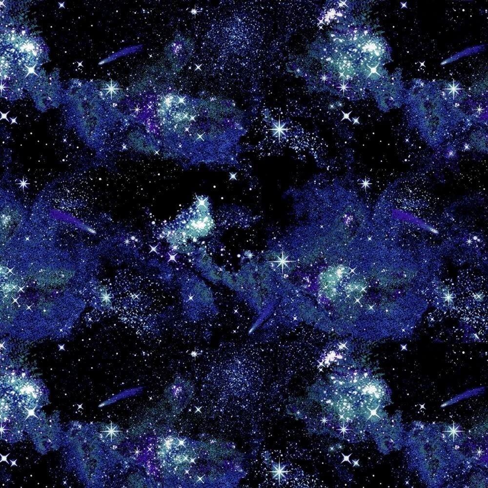 Luxury Anti-Pill Fleece Galaxy Fabric 54 Inch x 1.5 Yard Navy Blue Precut