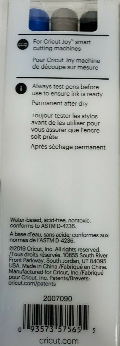 Cricut Joy Gel Pens 1.0 Set NEW Black Gray Blue