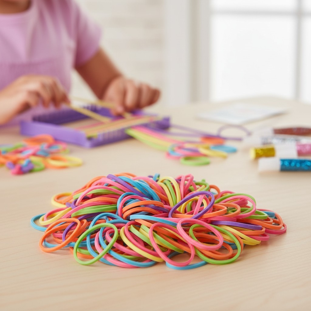 DIY Craft Kit with 210 Soft Loops in 7 Colors, Ideal for Kids’ Creative Projects