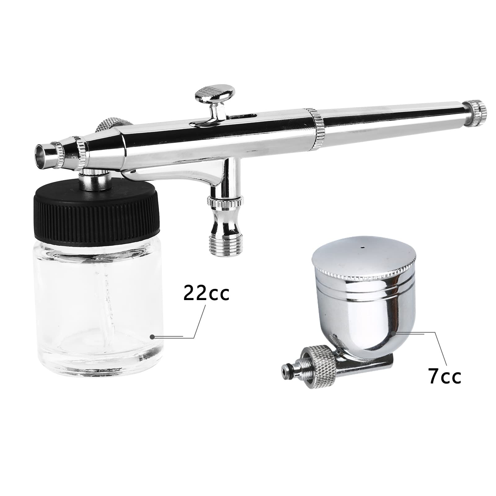 Airbrush Kit 0.3mm Dual-Action Side Feed Airbrush with a 1/3 oz. Gravity Flui…