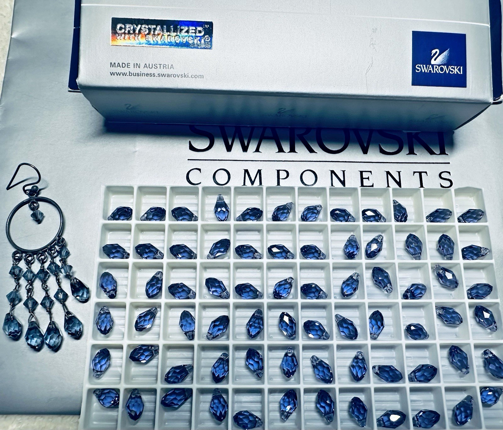 Swarovski Briolette Pendant 6007 9 x 5mm TANZANITE 24Pcs Pack Austria
