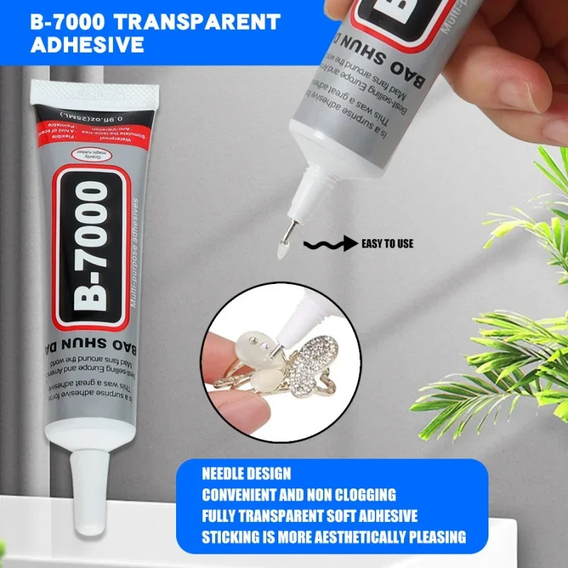 Multi-Purpose B7000 Clear Adhesive Glue for Phone & Jewelry Repair (15-110ml)