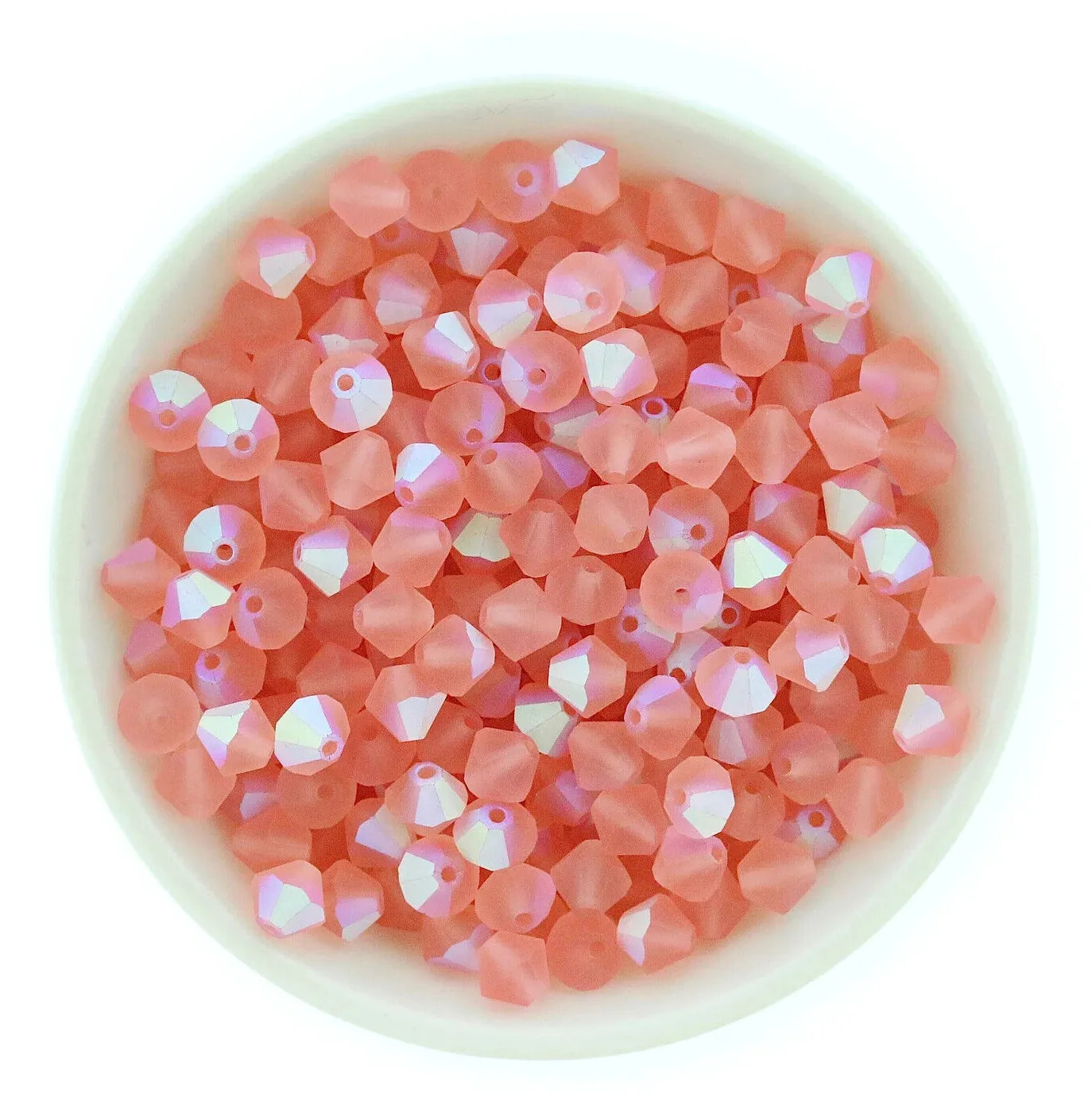 Preciosa Bicones Rose Peach Matte AB 3mm, 4mm, 6mm Crystal Bicones