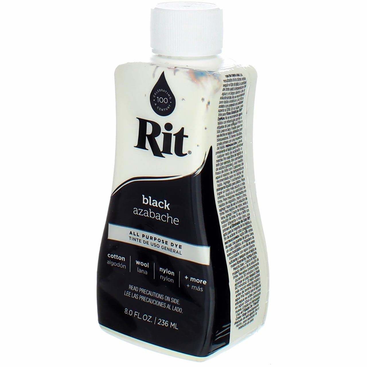 Rit Liquid Black Dye 8 Oz All Purpose Fabric Dye for Cotton Polyester Acrylic