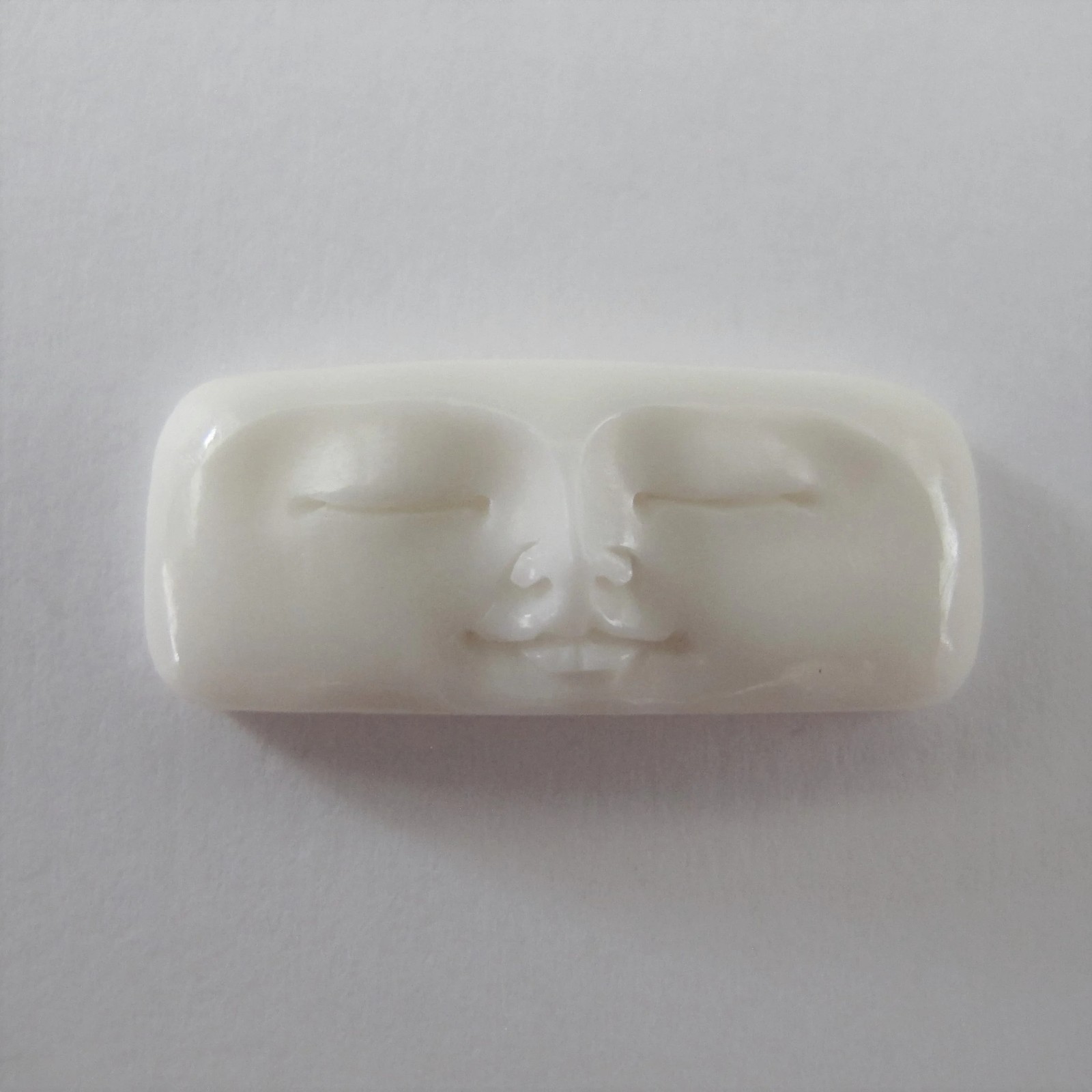 MS Artisan Carved Bone Cabochon Wide Slim Face 10x25mm Bali Indonesia