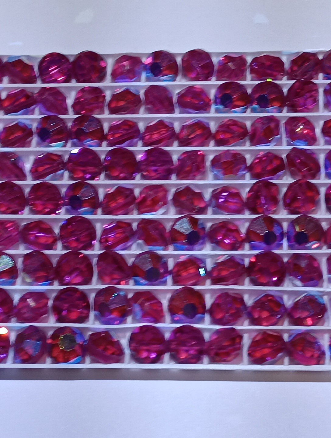 NEW VINTAGE Swarovski Fuchsia AB 8mm Tablet Lentel Beads Art5100 Lots of 12pcs