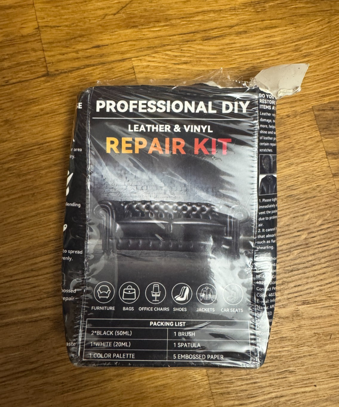 Professional DIY Leather & Vinyl Repair Kit Furniture Car Seat Sofa Jacket