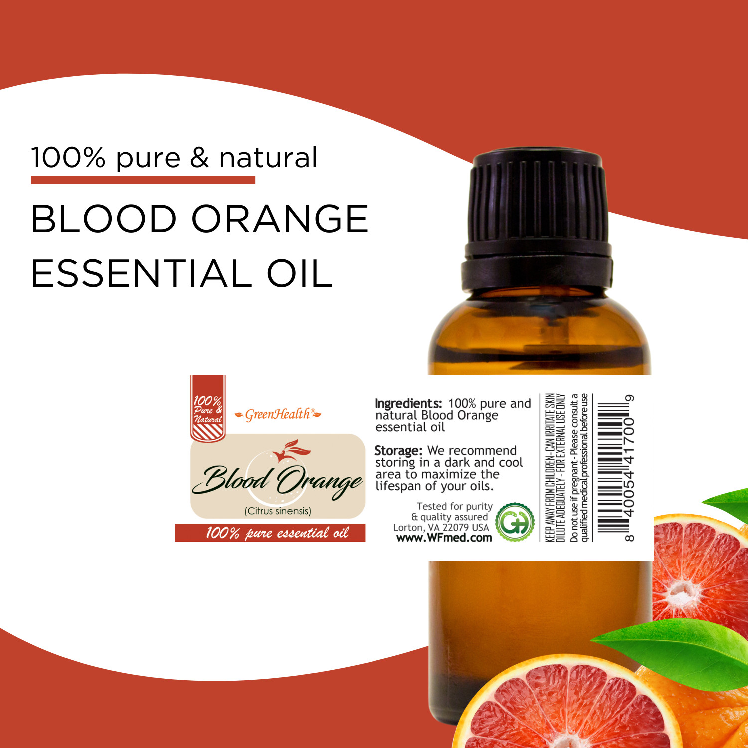 Bulk 8 fl oz Blood Orange Essential Oil Pure Natural in Aluminum Bottle