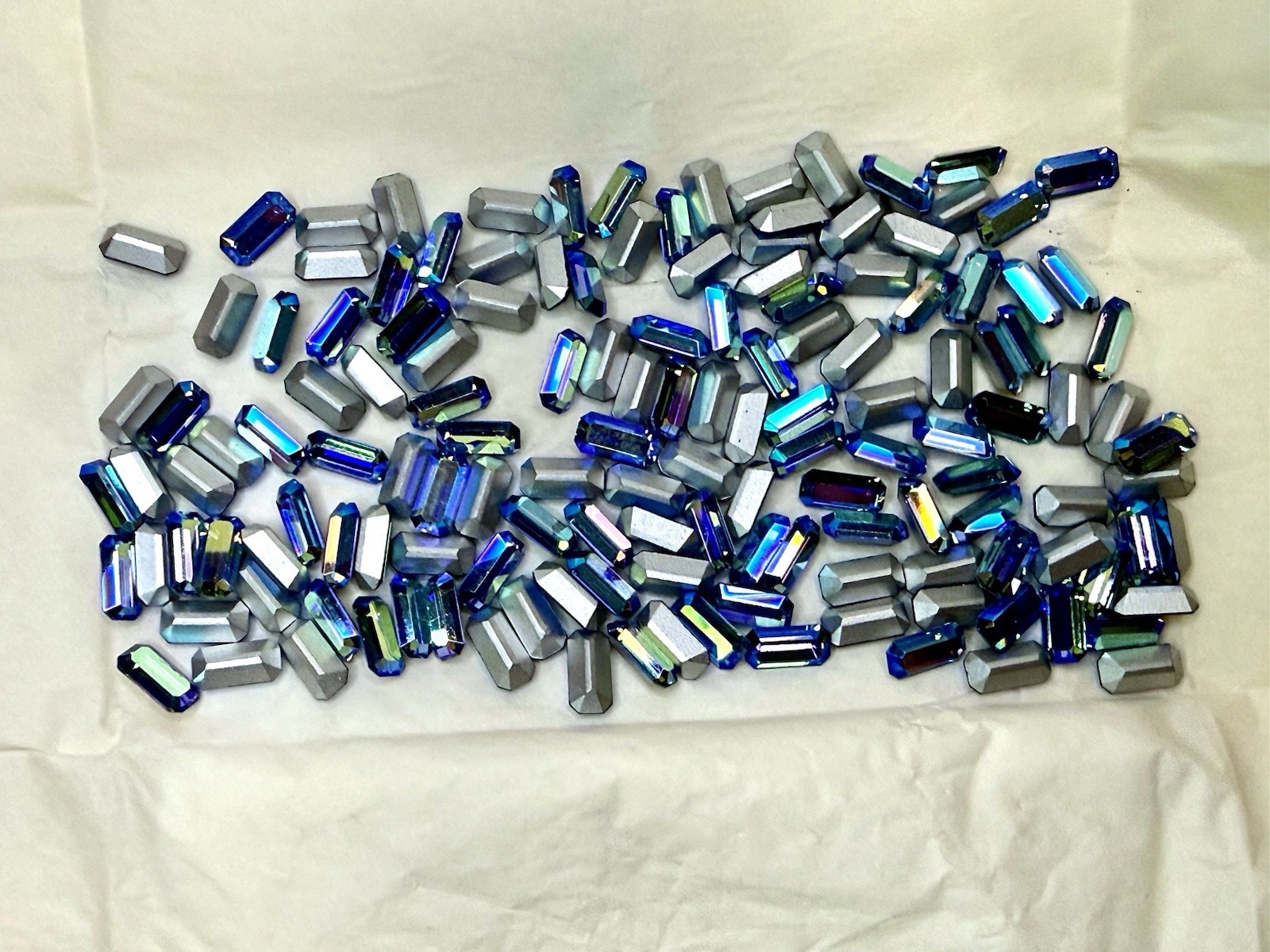 24 Vintage Swarovski Art. 176/I 4600 Octagon 5x10mm Light Sapphire AB Stones