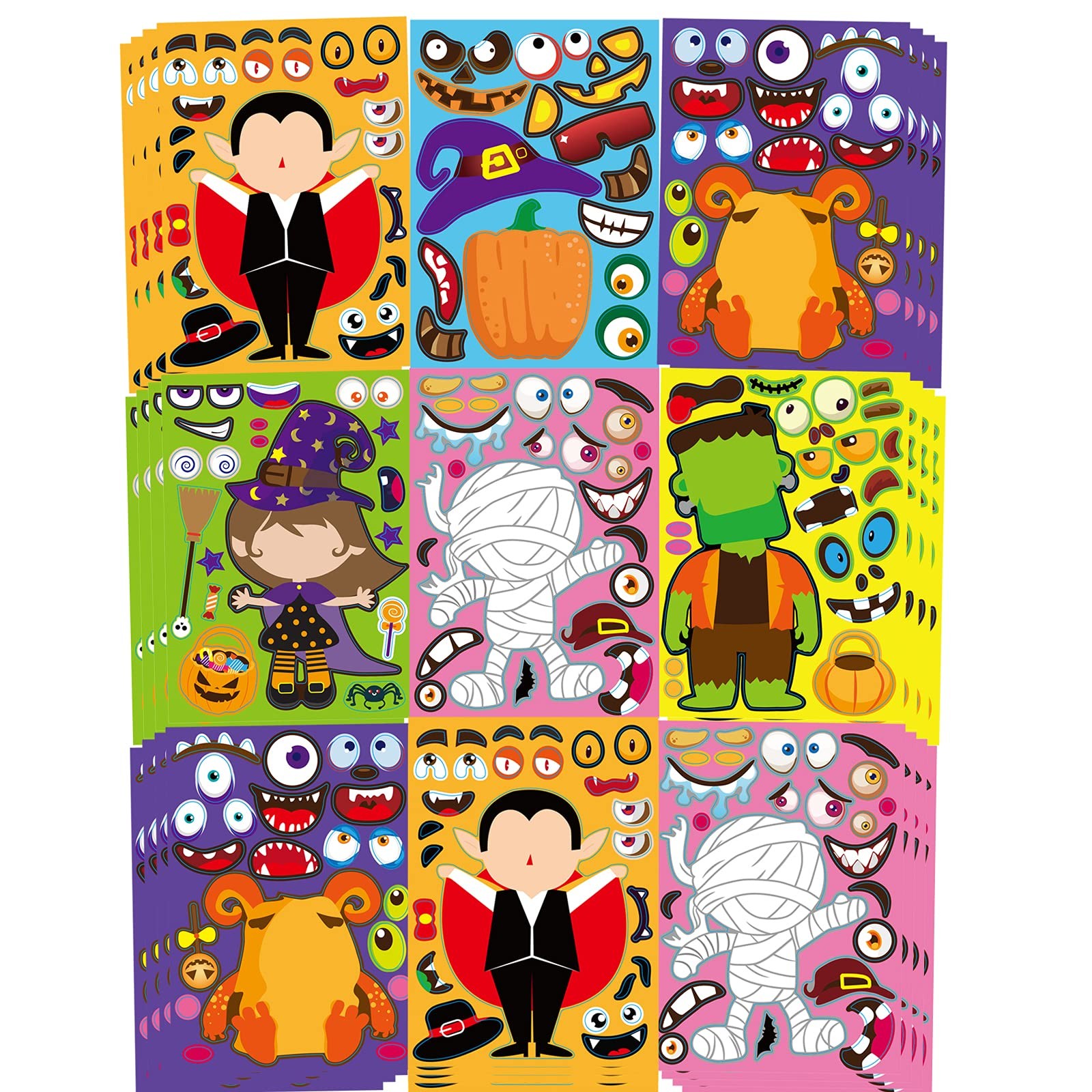 Halloween Stickers for Kids, Party Favor Sticker 42 Sheets Purple