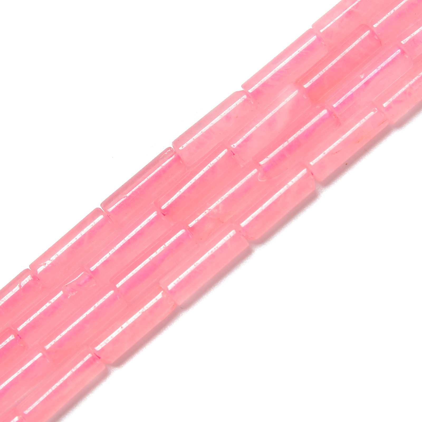 Natural Rose Quartz Cylinder Tube Beads Size 4x13mm 15.5” Strand