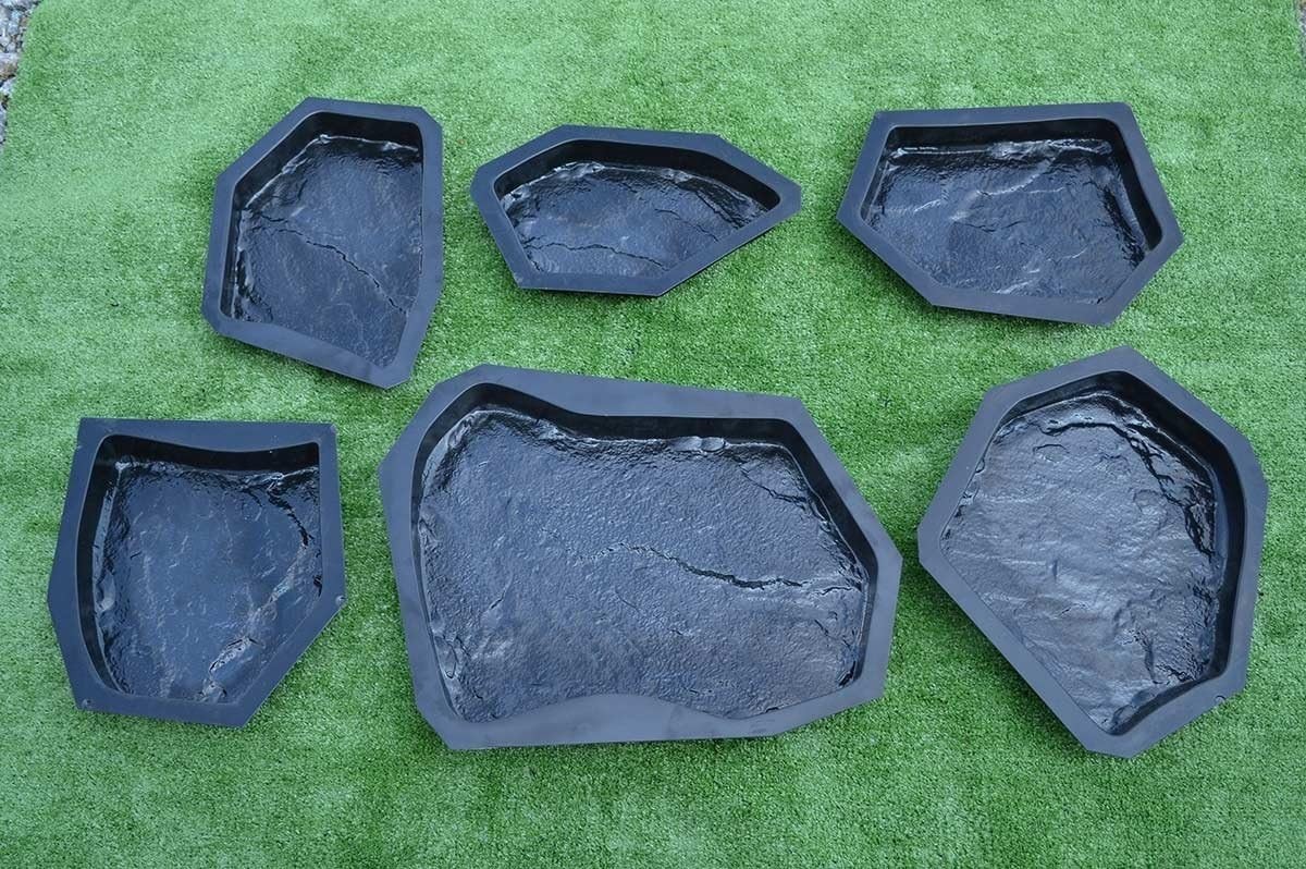 Garden Paths Stone Patio Pavers DIY Molds Set 6 Pcs